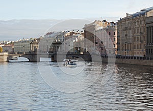 Canal and boat in Saint Petersburg