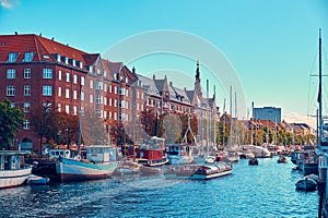 Canal with boats in Copenhagen