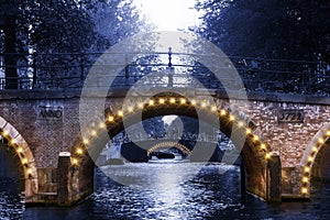 Canal bridge lights