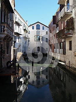 Canal and buildings in treviso