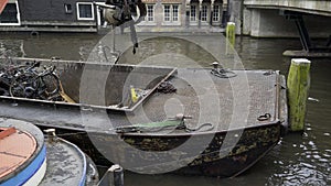 Canal cleaning in amsterdam