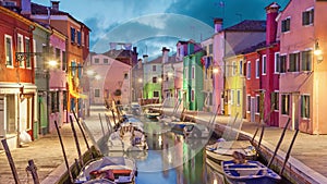 Canal and colorful houses on Burano Island