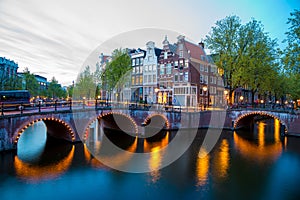 Canal Crossroads At Keizersgracht, Amsterdam, Netherlands