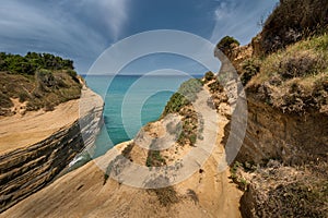 Canal d`Amour beach with beautiful rocky coastline. Corfu, Greece