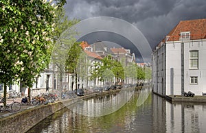 Canal in Delft, Holland