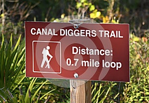 Canal Diggers Trail sign in Okefenokee National Wildlife Refuge, Georgia
