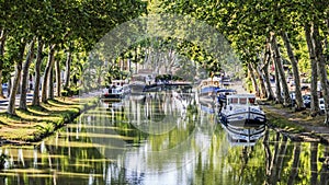 Canal du Midi, waterway France.