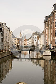 Canal in Gent, Belgium photo