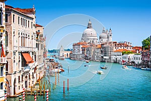 Canal Grande with Basilica di Santa Maria della Salute in Venice, Italy photo