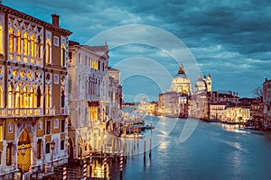 Canal Grande in mystic twilight, Venice, Italy