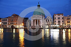 Canal grande in Venice, night view