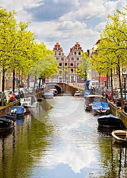 Canal of Haarlem, Netherlands photo