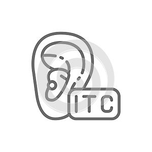 In The Canal Hearing Aid, ITC line icon.