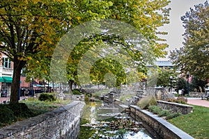 The canal at Historic Frederick Maryland in the early autumn.