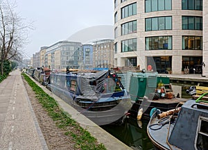 Canal. houseboats and offices. London