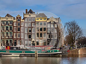 Canal houses on the Amstel Amsterdam
