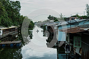 Canal houses,Bangkok Thailand