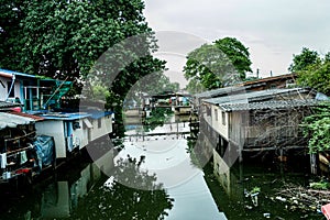 Canal houses,Bangkok Thailand