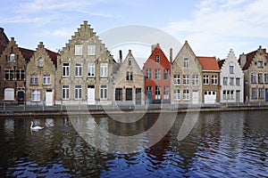 Canal houses in Brugge Belgium
