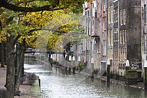 Canal houses in Dordrecht in the Netherlands