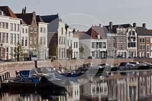 Canal houses in medieval Middelburg, The Netherlands