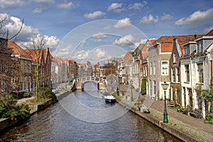 Canal in Leiden, Holland