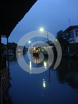 Canal lifestyle at Bang Luang Canal , Bangkok, Thailand