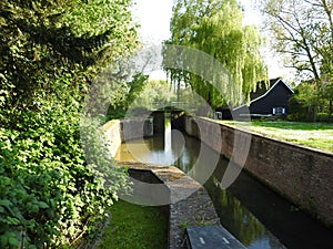 Canal and lock in Bornem