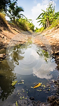 Canal with low water level Because of the drought