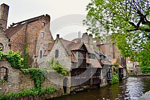 Canal and medieval houses in Bruges