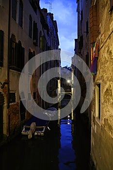Canal at night in Venice