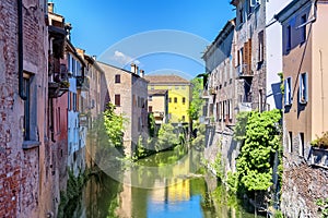 Canal in the old part of the city of Mantua, Italy