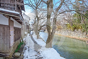 A canal in Omihachiman city, Shiga prefecture.