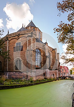 Canal scene in Delft, The Netherlands