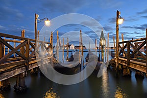 Canal shore at Mark`s Square Piazza San Marco photo