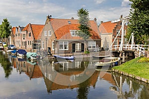 Canal and small houses in Monnickendam
