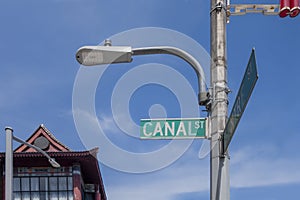 Canal street sign in manhattan NYC chinatown photo