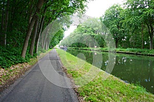 Canal and towpath in the Kempen, Belgium.