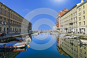 The canal in the Via Gioacchino Rossini in Trieste, Italy