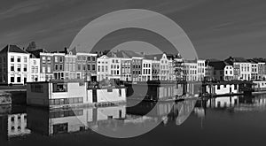 Canal view of historic city centre of Middelburg