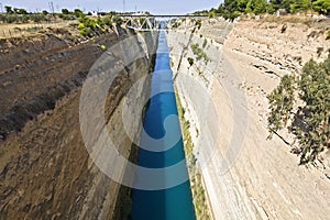 Canal water passage of Corinth in Greece