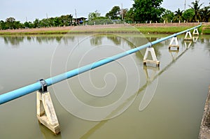 Canal watercourse waterway of water supply with water pipe