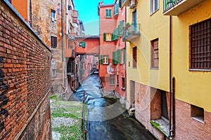 Canale delle Moline in Bologna, Italy photo