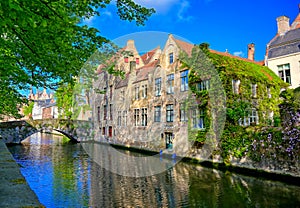 The canals of Bruges, Belgium