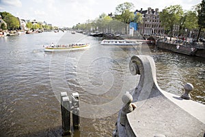 Pleasure boats in Amsterdam