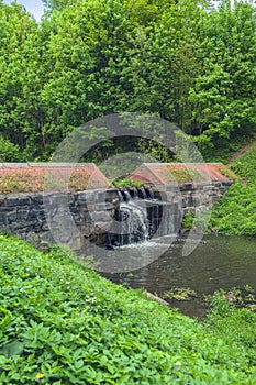 Canals waterfall  in the springtime