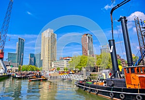 Canals and waterways in Rotterdam, the Netherlands