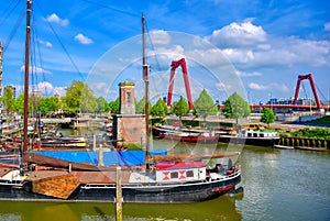 Canals and waterways in Rotterdam, the Netherlands