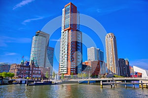 Canals and waterways in Rotterdam, the Netherlands