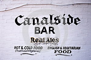 Canalside bar sign, Birmingham.